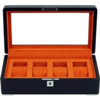 Rothenschild RS-3420-4-BL-ORA Uhrenbox schwarz [4] mit Orangem Samt