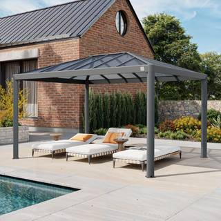 3x4m, hardtop havepavillon, uden sidegardiner - (300660)