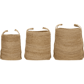 House Doctor Stella Opbevaringskurv 3-pak Sort/natur - Kurve Jute Natural - 212470001