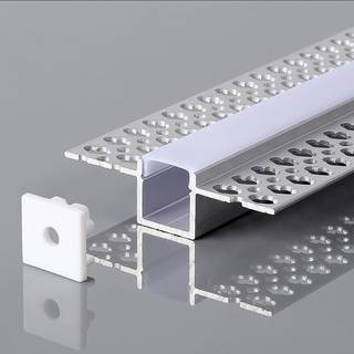 Monteringssæt med diffuser til LED-strip - 2000x55x15mm, Sølv Hus