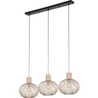 Moderne draad hanglamp zwart met beige 3-lichts - Gila