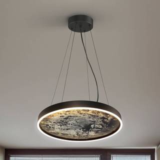 Stone LED-hængelampe, Ø 60 cm, CCT, sort, metal, akryl