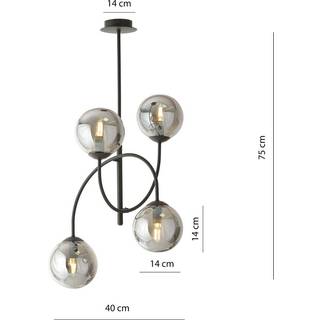 Archi 4B Sort/Grafit lysekrone - Ø14 cm, E14, 230V, uden lyskilde