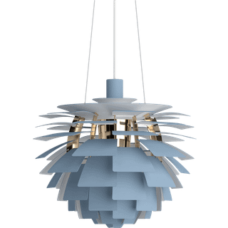 PH Artichoke Ø 480 Pendel støvet blå/metalliseret messing