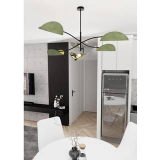Lotus 6 Sort/Grøn loftslampe - E14, 230V, uden lyskilde