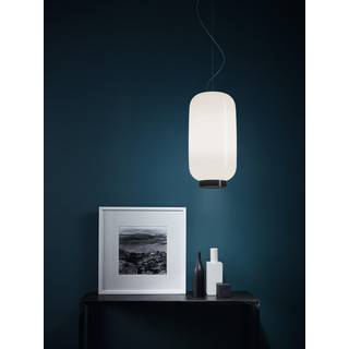 Foscarini Chouchin Reverse 2 Pendel Hvid / - Pendler Mundblæst Glas Sort - 210072E-03