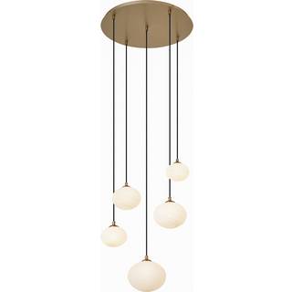 Art Deco Pendant Lamp Gold with Opal Glass 5-Lights - Yani