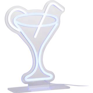 Leitmotiv neonlys Cocktail w. Straw 21,8x30cm blå
