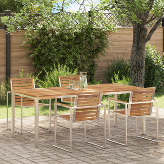 udendørs spisebord 200x90x74.5 cm solidt træ teak