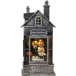 Leuchtende Wasserhaus Laterne mit Kürbis Pärchen 27cm