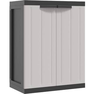 Haveskab 65x37x85/165 Cm Pp Grå Og Sort - Grå og sort / 65 x 37 x 85 cm