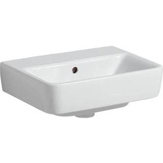 Geberit Renova Plan håndvask: Hvid, B=45cm, H=17cm, T=34cm, Hanehul=Uden, Overløb=Synlig