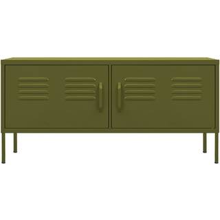 tv-skab 105x35x50 cm stål olivengrøn