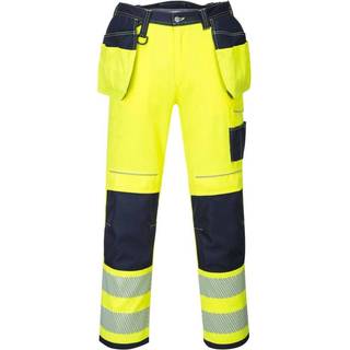 PW3 Hi-Vis bukser m/hængelommer - Gul/Marine (Størrelse: 36)