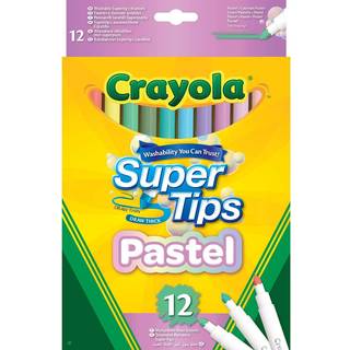 Crayola: Super Tips - sæt med 12 markører i pastelfarver
