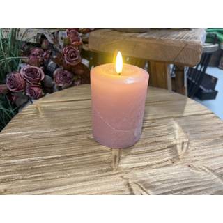 LED-bloklys D7,6xH10cm, pink