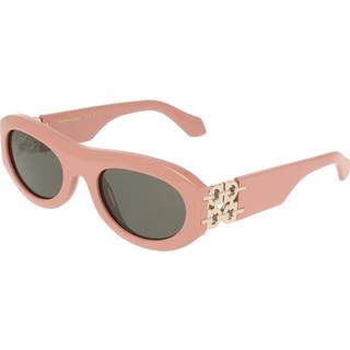 Ferragamo Kvinde SF2082SE 667 Solbriller Acetat Rosa Grå Rund Normal