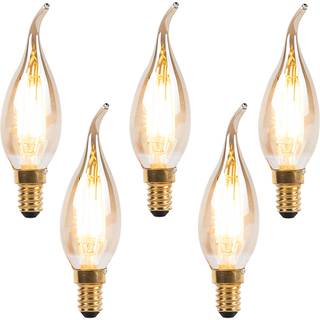 Sæt med 5 E14 dæmpbare LED filament spidslyspærer 240V 3W 250lm