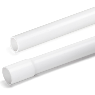 PVC Elektrisk Flaret Rør - 25mm, 2m, Hvid