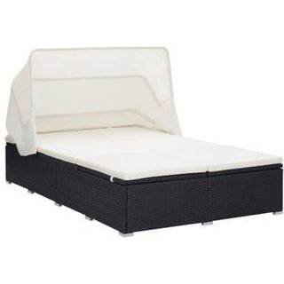 2-Personers Solseng Med Hynde Polyrattan - Sort