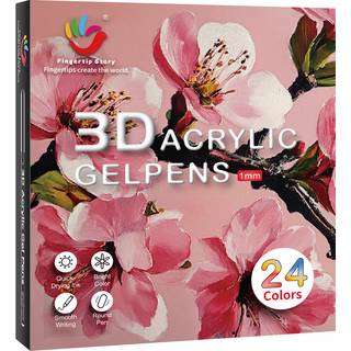 H&B 3D Acrylic Gelpens, 1mm - 24-stk.