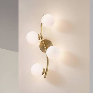 Væglampe Josiana Lindby, dæmpbar, Messing/guld, Stue/spisestue, Glas, Moderne