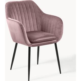 Armstol Emilia: Grå Velour med sorte ben