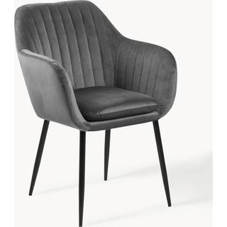 Fløjl-lænestol Emilia med metalben