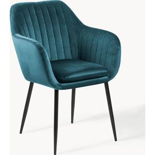 Armstol EmiliA: Grøn Velour med sorte ben