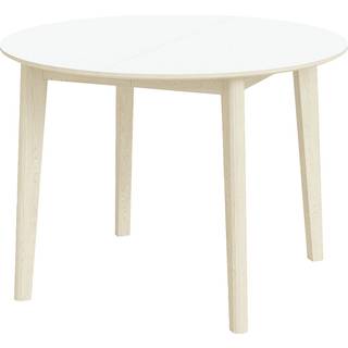 Skovby SM120 rundt spisebord - hvidolieret eg - hvid laminat