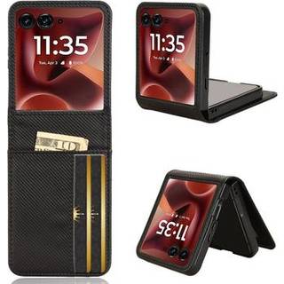 Motorola Razr 60 Ultra FlexCard kulfiberetui med kortholdere - sort