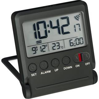 Atlanta 1805/7 Reisewecker mit Funkempfang Digital Schwarz