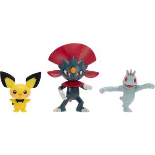 Pokémon: Sæt med 3 figurer - Pichu, Machop, Weavile