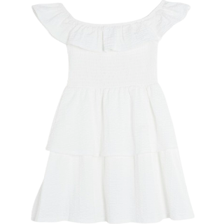 River Island River Island White Bardot RaRa 100% Cotton Dress