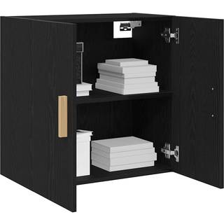 Vægskab Sort Eg 60 X 30 X 60 Cm Konstrueret Træ