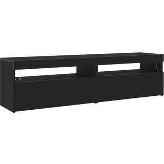 TV-skab 2 pcs Sort eg 75 x 35 x 40 cm Konstrueret træ