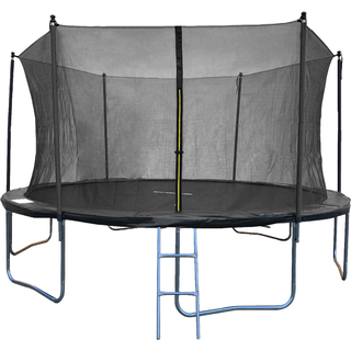 MCU-Sport Classic Plus V2 4.3M Trampolin, sort + Sikkerhedsnet + Stige