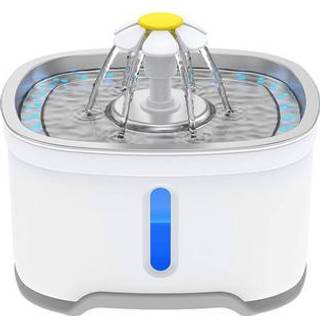 2.5l oval vanddispenser til kæledyr i rustfrit stål - automatisk vandfontæne til katte og hunde - grå