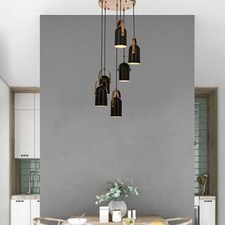 Hængelampe Esra Avonni, dæmpbar, Sort, Stue/spisestue, Metal