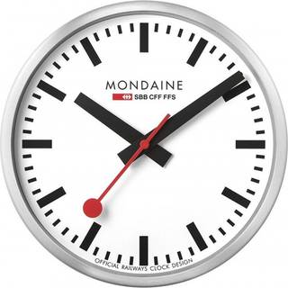 Mondaine A990.CLOCK.16SBB Wanduhr Quarz 25 cm Küchenuhr Silberfarben