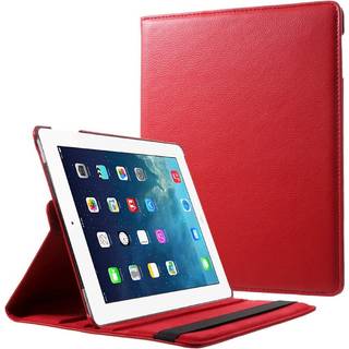 iPad 4 / 3 / 2 - EIDERWOOD Kunstlæder Flip Cover m. Elastik & Roterbar Funktion - Rød