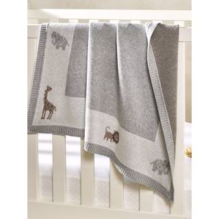 The White Company The White Company Baby Grå Bomulds Safari Animal Tæppe