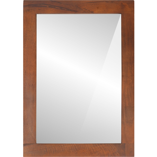 Spejl run og sølvfarve 50 x 70 cm Massiv mango træ, glas