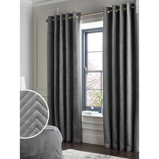 Next Charcoal Grey Madison Blackout/Thermal Eyelet Curtains
