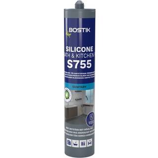 Bostik Silikone Bad & Køkken P S755, Premiumsilikone - 300ml - Hvid grå (NCS S1500-N)