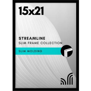 AMERICANFLAT 15X21 Billedramme med poleret plexiglass - Streamline Collection - tynd grænse -billedramme til vægvisning - hængende hardware inklu