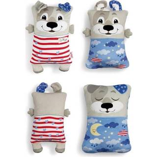 Nici Cosidoos: 2-i-1 vendbar plys putte- og pudeven - 20 x 30 cm, hund