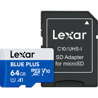 Lexar microSDHC Blue Plus - Inkl SD Adapter - 64GB
