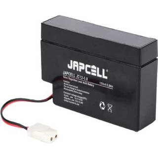 Japcell JC12-0.8AMP 12V 0,8Ah blybatteri med AMP stik