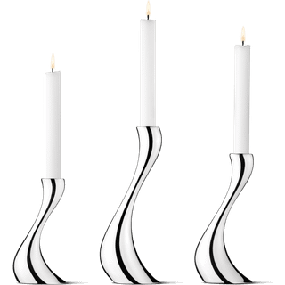 Georg Jensen Cobra lysestage, 3 stk. rustfrit stål
